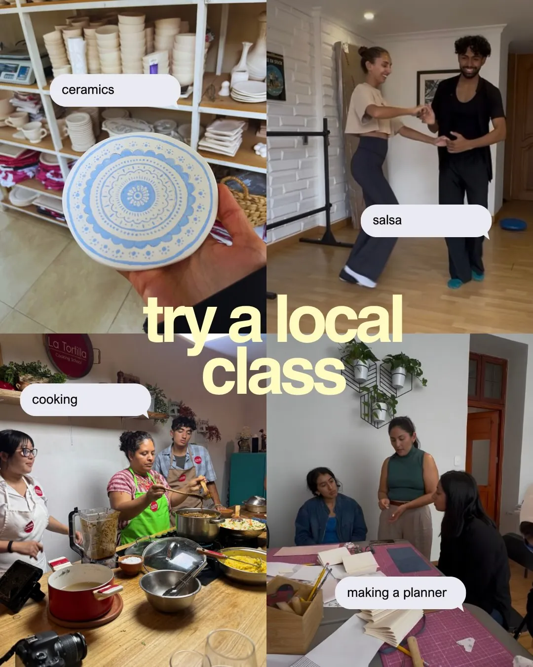 try a local class. Ceramics, salsa, cooking and planner classes